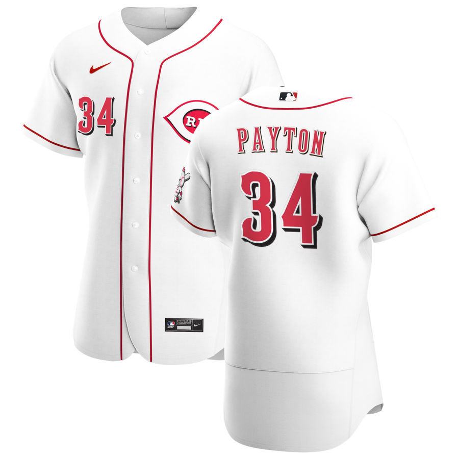 Cincinnati Reds 34 Mark Payton Men Nike White Home 2020 Authentic Player MLB Jersey